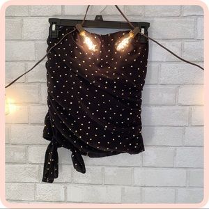 Black and gold formal tube top